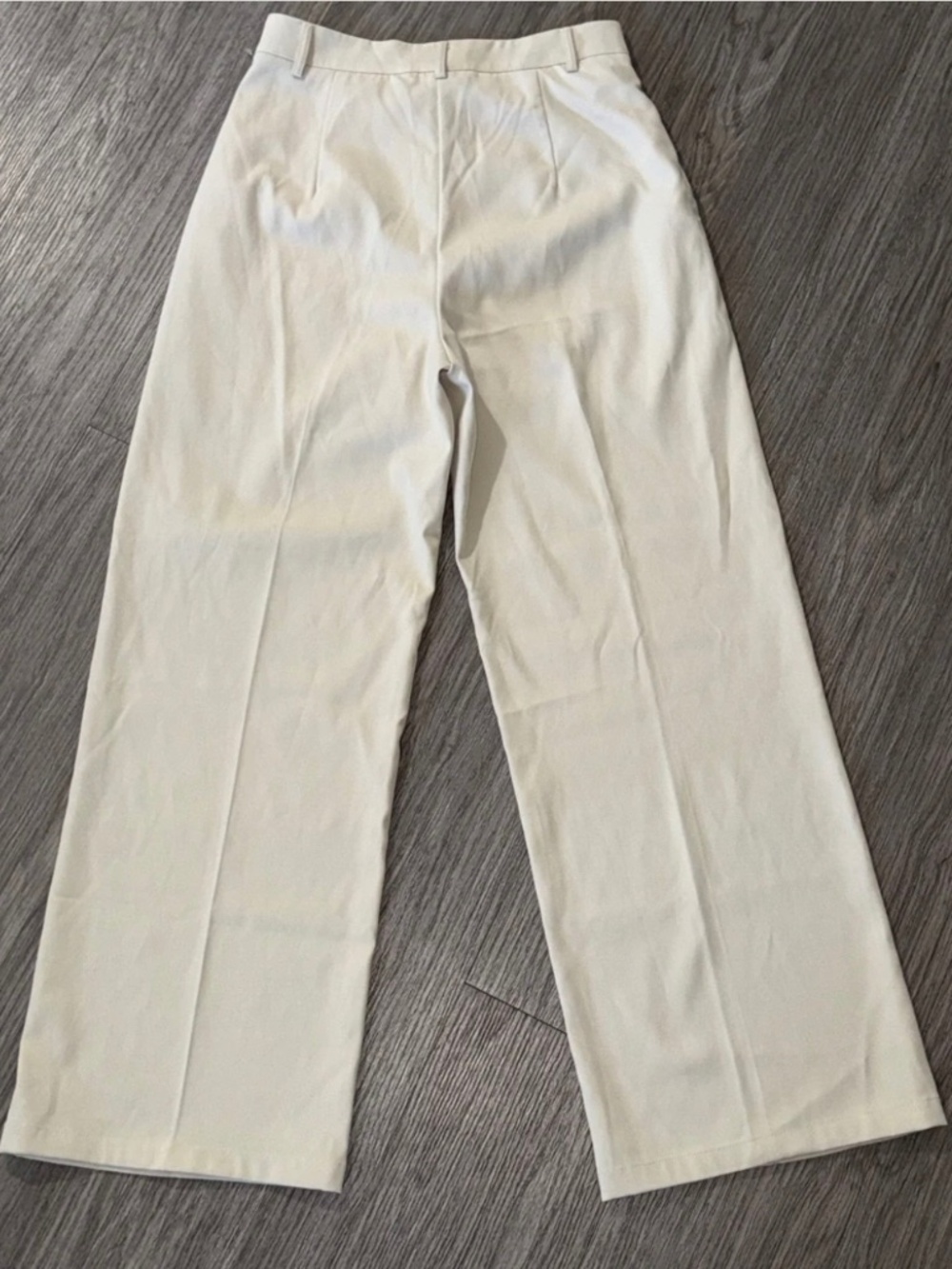 Cider Beige Slacks Trousers Pockets Wide Leg Button Zipper Closure Size M EUC